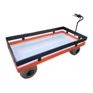 Chariot de plage pour l'extérieur Petit chariot électrique robuste Chariot de plage à 4 roues à plate-forme avec de grandes roues de ballons pour le sable - Product Image 4