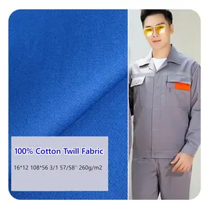 Wholesale 100% Cotton Thickened Twill Uniform Fabric Trousers Chef Apron Clothing Fabric 16*12 108*56 Twill Fabric