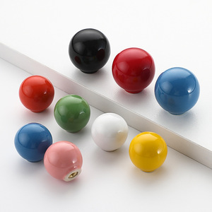 <b>Ceramic</b> Round Cabinet <b>Knobs</b> Colorful Single Hole <b>Drawer</b> Handles Minimalist Design Durable Furniture Hardware - Product Image 2