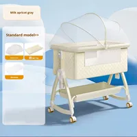 Nouveau Modèle 2025 Lit Bébé Mobile Pliable Multifonctionnel Berceau Convertible Grand Lit Anti-Régurgitation avec Aire de Jeu