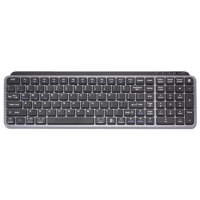 Slim Ultra-Thin Dual-Mode Keyboard 2.4G Rechargeable Type-C for Travel Office Home PC Tablet
