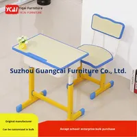 Ensemble de bureau et chaise réglables en plastique pour écoliers du primaire et du secondaire – Style tendance, prix compétitif, vente en gros