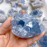 Cadeau de gros Amas de cristaux de célestite bleue brute naturelle Géode Décor irrégulier Amas de cristaux de pierres précieuses