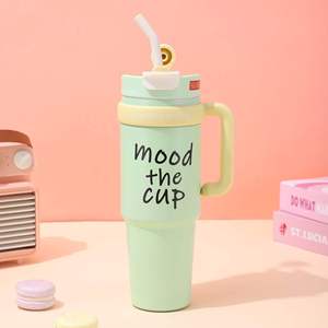 Bouteille d'eau personnalisée en acier inoxydable, <span class=keywords><strong>thermos</strong></span> isotherme OEM en acier inoxydable, vente en gros, tasse à café avec poignée - Product Image 6