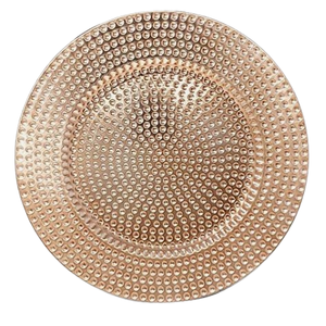 Venta caliente Hotel vajilla decorativa fruta servir cargador placas hechas a mano en relieve borde cargador placa - Product Image 4