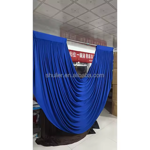 10*10FT Blanc Rideaux baroques préfabriqués à volants en Spandex avec poche pour tringle, drapés extensibles pour plafond - Product Image 2