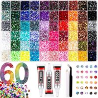 Kit de 24 couleurs de strass en résine gelée à dos plat, coffret DIY pour la décoration des ongles, coques de téléphone, vêtements et breloques artisanales