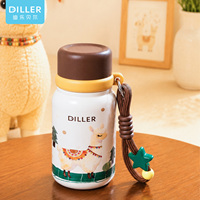 Bouteille isotherme sous vide DILLER 200 ml en acier inoxydable 316, adorable thermos alpaga, gourde de voyage portable pour enfants