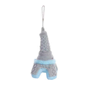 Porte-clés en peluche mignon Tour Eiffel, mini pendentif en peluche monument de <span class=keywords><strong>Paris</strong></span>, breloque de sac en forme de bâtiment gris moelleux, cadeau souvenir de voyage - Product Image 2