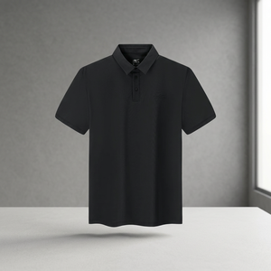 T-shirt à manches courtes ERKE pour homme en microfibre piqué respirante de haute qualité, coupe standard, noir uni, taille [taille à préciser] - Product Image 3