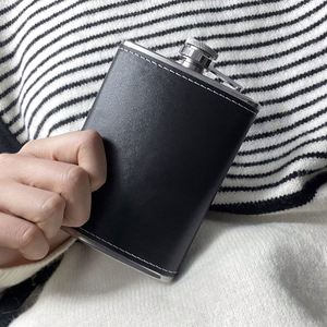 Portable Pocket Black Alcohol Flask 8OZ <b>Whiskey</b> Hip Flasks Stainless Steel Leak-Proof Durable Outdoor Travel Wine <b>Jugs</b> Bottle - Product Image 3