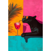 Kits de peinture diamant DIY Léopard des vacances, personnalisés, faits main, avec diamants carrés en résine, motif paysage