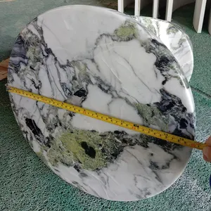 Marmol Marmar tavolo marmo 최고 가격 자연적인 대리석 백색 아름다움 호화스러운 큰 석판 둥근 대리석 식사 tableIce 비취 녹색 대리석