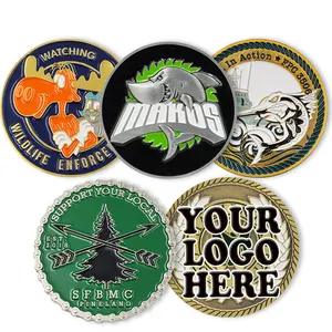 Souvenir Coin Gravure Printing Stainless Steel Copper Plated Hard Enamel Plate Soft Enamel Logo Metal Crafts Challenge Coin