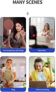 Micrófono de Solapa Inalámbrico Portátil K9 2 en 1, Mini Micrófono de Condensador con Cancelación de Ruido, 2.4G Recargable para iPhone y Android - Product Image 5