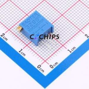 Resistencia Ajustable/Potenciómetro 3296X-502, Componente de Orificio Pasante (THT)-3P, 9.5x4.8mm, Resistencia de 5kOhm, 10%, 500mW, 250ppm ℃ - Product Image 1