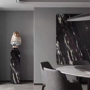 Panneau de haute qualité Panneau de marbre de luxe Tempête cosmique Carreaux noirs cambriens Pierre naturelle Dalle de marbre noir personnalisée - Product Image 3