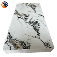 Panneau PVC effet miroir UV marbré, étanche, moderne, 1200x2400mm, pour hall d'ascenseur de bâtiment commercial et salon d'hôtel