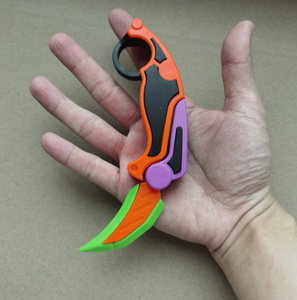 プロモーション玩具 3Dプリント重力クロー キャロットナイフ フィジェットトイ ミニ折りたたみ式3D重力ナイフトイ フィジェット重力カランビットナイフ - Product Image 1