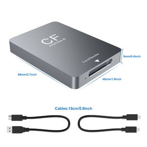 Lecteur de cartes <span class=keywords><strong>CFexpress</strong></span> Type B SD3.0 TF à fente unique USB 3.2 Gen 2 10 Gbps en alliage d'aluminium portable compatible USB-C pour Windows - Product Image 4