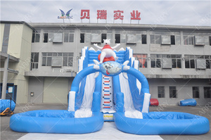 Toboggan aquatique gonflable commercial <span class=keywords><strong>d</strong></span>'été tropical toboggan géant de piscine gonflable - Product Image 3