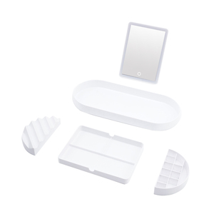 Trang điểm hàng ngày xách tay gấp miễn phí kết hợp LED thắp sáng gương trang điểm với hộp lưu trữ bảng gương - Product Image 5