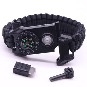 Pulsera de Supervivencia Multifuncional de Paracord con LED, Brújula, Encendedor y Silbato de Emergencia para Campismo y Senderismo al Aire Libre - Product Image 6