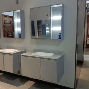 Prodotti Standard australiani set da bagno di lusso grigio Lavabo da bagno con specchio intelligente a Led