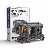 IIECREATE Puzzle 3D DIY Rumah Miniatur Kereta Bergerak Puzzle Kayu Edukatif untuk Dewasa Model Guangdong K-1088 Mainan Kartun
