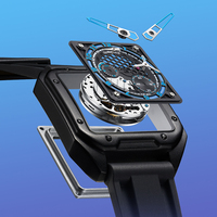 Fournisseur de montres automatiques OEM à prix compétitif, fabricant de montres mécaniques squelette de luxe en caoutchouc pour hommes FW-6370