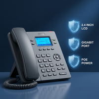 Teléfono VoIP de Escritorio SIP-T780PGN, Teléfono SIP Gigabit PoE, 2 Cuentas SIP, Pantalla LCD Retroiluminada, Teléfono para Centro de Llamadas Sin Adaptador de Corriente