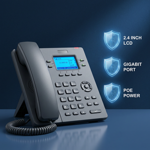 Téléphone VoIP de bureau, téléphone <span class=keywords><strong>SIP</strong></span>, Gigabit PoE, 2 comptes <span class=keywords><strong>SIP</strong></span>, écran LCD rétroéclairé, téléphone de centre d'appels sans adaptateur secteur - Product Image 5