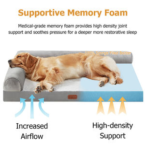 Extra Großes CE-Zertifiziertes Orthopädisches Hunde- und Katzenbett aus Memory-Schaumstoff mit Umweltfreundlichem Klassischem Samtbezug – Bequemes Waschbares Komfortbett - Product Image 2