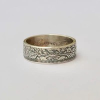 Bague tendance en gros avec pièce de 2 francs, motif étoile d'Edelweiss, bague modifiée unisexe pour couple, style personnalisé, vente chaude