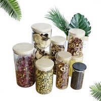 Bocaux de conservation alimentaire en verre borosilicate hermétiques les plus vendus avec couvercles en bambou/bois, couleurs personnalisées, gravure et marquage à chaud pour chocolat