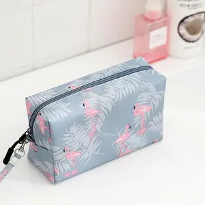 Make-up Polyester Kawaii Pinsel Box Tasche Verpackung umwelt freundliche Kosmetik Outdoor Mädchen Streifen Flamingo Make-up-Tasche