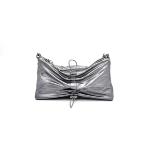Premium Quality Popular Choice Metal Nylon Wrinkle Tote <b>Handbag</b> For Girls With Detachable <b>Chain</b> Strap - Product Image 2