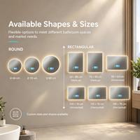 Miroir de salle de bain intelligent avec capteur radar, anti-buée automatique, écran tactile 5 pouces, éclairage LED