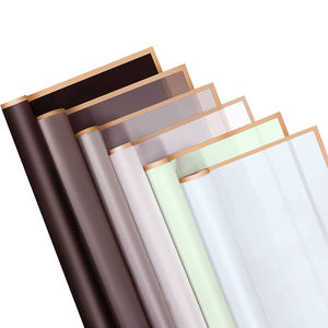 Suministros de <span class=keywords><strong>floristería</strong></span> reciclable, flores envueltas con borde dorado, impermeable, papel floral de doble color, embalaje de flores para envolver - Product Image 2