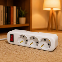 Adaptateur de voyage européen 16A 250V avec interrupteur, convertisseur de prise Schuko et prise, divers types de multiprise EU/SA 16A 250V