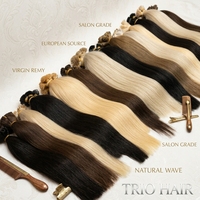 Extensiones de Cabello Remy 100% Alineadas con la Cutícula, Pre-Adheridas, Doble Trama, con Punta en U/Punta Plana/Punta en I, Extensiones de Cabello con Punta Plana de Queratina Italiana