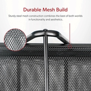 3-Tier đen kim loại lưới tập tin giá tổ chức Bàn thư Khay giấy tài liệu chủ cho văn phòng nhà trường - Product Image 4