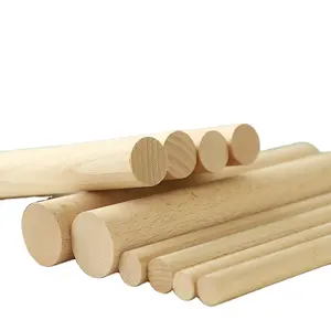 Bitmemiş bambu/kayın/huş çubukları dübel çubuklar ahşap el sanatları ve DIYers için ahşap dübel çubuklar