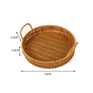 Paniers ronds en rotin empilables avec poignées - Product Image 3