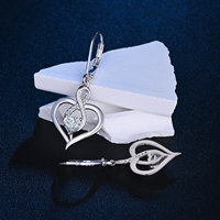Sonsuzluk Sembolü Kalp Yüzük Mozanit Küpeler 925 Ayar Gümüş Orijinal Joyas De Plata
