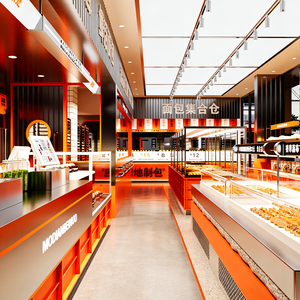 Boulangerie Composite magasin <span class=keywords><strong>de</strong></span> détail longue bande droite style stratifié ligne droite type présentoir - Product Image 6