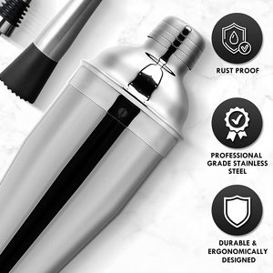 Camol Nhà Máy Cocktail Mixer Set <span class=keywords><strong>Home</strong></span> Bartender <span class=keywords><strong>Kit</strong></span> Với Tre Đứng Thép Không Gỉ Thanh Công Cụ 11Pcs Barware Sản Phẩm <span class=keywords><strong>Kit</strong></span> - Product Image 4