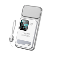 LY10 3-in-1 Magnetische Powerbank mit TFT-Display, 15W Kabelloses Laden, 20W PD Schnellladung, Integrierter Ständer, Aluminium-Glas, OEM