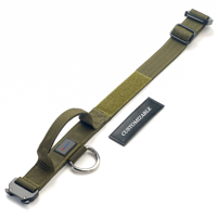 Collier tactique robuste pour chien avec poignée de contrôle, boucle à dégagement rapide, anneau en D en acier inoxydable, patchs personnalisés, collier d'entraînement pour chien