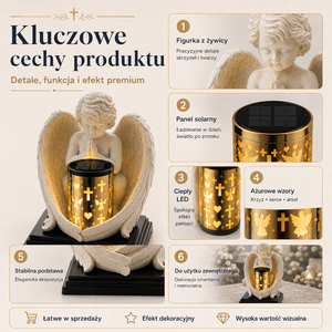 Nouveauté 2026 : Lumières solaires d'ange pour tombes, étanches, pour extérieur, décoration commémorative <span class=keywords><strong>de</strong></span> cimetière (Znicz Solarny) - Product Image 5